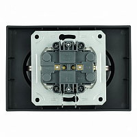 Розетка 2-местная с защитной шторкой STEKKER, с/з, 250В, 16А, серия Эмили, RST16-5114-05, черный уголь, soft touch 49856