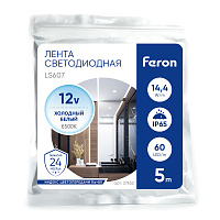 Светодиодная LED лента Feron LS607, 60SMD(5050)/m 14.4W/m 12V IP65 5m 6500К Артикул 27652 Светодиодная LED лента Feron LS607, 60SMD(5050)/m 14.4W/m 12V IP65 5m 6500К Артикул 27652