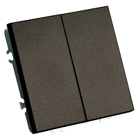 Переключатель 2-клавишный (механизм), STEKKER, 250В, 10А, серия Эмили, RSW10-5107-09, антрацит, soft touch 49921