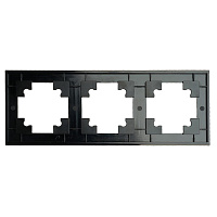 Рамка 3-местная, металл, STEKKER MFR00-7003-05, серия Катрин, черный 50020