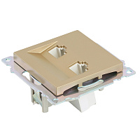 Розетка компьютерная 2-местная RJ-45 (механизм) STEKKER GLS00-7109-08, серия Катрин, золото 50009 Розетка компьютерная 2-местная RJ-45 (механизм) STEKKER GLS00-7109-08, серия Катрин, золото 50009