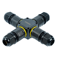 Соединитель-коннектор для проводов X 3-контактный LD557 STEKKER, водонепрониц. пружинный контакт 50559