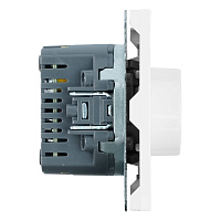 Терморегулятор механический (механизм), STEKKER, 230В, 3500Вт, серия Эмили, RSW00-5120-01, белый фарфор, soft touch 50711