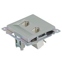 Розетка компьютерная 2-местная RJ-45 (механизм) STEKKER GLS00-7109-03 , серия Катрин, серебро 50005 Розетка компьютерная 2-местная RJ-45 (механизм) STEKKER GLS00-7109-03 , серия Катрин, серебро 50005