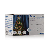 Светодиодная гирлянда Feron CL05 линейная 10м +3м 230V 5000K, c питанием от сети, зеленый шнур Светодиодная гирлянда Feron CL05 линейная 10м +3м 230V 5000K, c питанием от сети, зеленый шнур