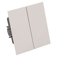 Выключатель 2-клавишный (механизм), STEKKER, 250В, 10А, серия Мия, RSW10-3104-08, пудровый жемчуг 50473