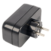 Разветвитель сетевой 2-местный с/з STEKKER ADP16-22-20 250V, 16A, ABS огнеустойчивый пластик, черный 50680