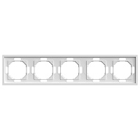Рамка STEKKER, PFR00-5005-01 5-местная, серия Эмили, белый фарфор, soft touch 49888 Рамка STEKKER, PFR00-5005-01 5-местная, серия Эмили, белый фарфор, soft touch 49888