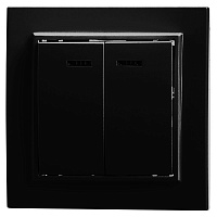 Выключатель 2-клавишный c индикатором STEKKER, PSW10-9002-03, 250V, 10А, серия Эрна, черный 39471 Выключатель 2-клавишный c индикатором STEKKER, PSW10-9002-03, 250V, 10А, серия Эрна, черный 39471