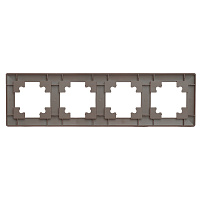 Рамка STEKKER, PFR00-7004-04 4-местная, пластик, серия Катрин, шоколад 39820 Рамка STEKKER, PFR00-7004-04 4-местная, пластик, серия Катрин, шоколад 39820