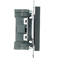 Розетка 1-местная б/з (механизм), STEKKER GLS10-7109-05, 250V, 10А с защитной шторкой, серия Катрин, черный 39609