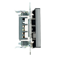 Переключатель 1-клавишный (механизм), STEKKER GLS10-7105-05, 250V, 10А, серия Катрин, черный 39604