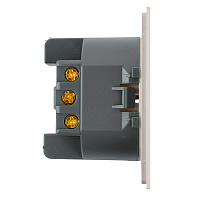 Розетка 1-местная с защитной шторкой с/з (механизм), STEKKER, 250В, 16А, серия Мия, RST16-3110-08, пудровый жемчуг 50484