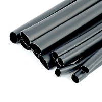 Набор термоусадочных трубок N8 STEKKER HSTGS2, длина 10 см., коэф. усадки 3:1, черный (12шт в упаковке) 32769