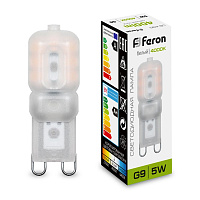 Лампа светодиодная Feron LB-430 G9 5W 230V 4000K 25637 Лампа светодиодная Feron LB-430 G9 5W 230V 4000K 25637
