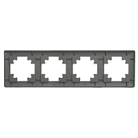 Рамка STEKKER, PFR00-7004-06 4-местная, пластик, серия Катрин, графит 39810 Рамка STEKKER, PFR00-7004-06 4-местная, пластик, серия Катрин, графит 39810