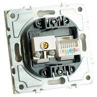 Розетка TV + компьютерная RJ-45 (механизм), STEKKER, серия Эмили, RST00-5106-01, белый фарфор, soft touch  49872 Розетка TV + компьютерная RJ-45 (механизм), STEKKER, серия Эмили, RST00-5106-01, белый фарфор, soft touch  49872