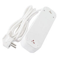 Удлинитель трехместный с/з с выключателем STEKKER HM03-31-03 3x0,75, 3м, серия Home (У10А-002), белый 39198