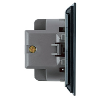 Выключатель 1-клавишный самовозвратный (механизм), STEKKER, 250В, 10А, серия Мия, RSW10-3112-05, черный бархат  50574