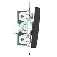 Переключатель перекрестный 1-клавишный (механизм), STEKKER GLS10-7110-05, 250V, 10А, серия Катрин, черный 49177