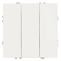 Выключатель 3-клавишный (механизм), STEKKER, 250В, 10А, серия Эмили, RSW10-5108-01, белый фарфор, soft touch 49870