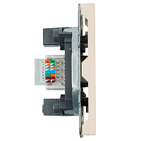 Розетка компьютерная 1-местная RJ-45 (механизм), серия Эмили, RST00-5117-08, кашемир, soft touch 49899