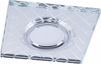 Светильник встраиваемый с LED подсветкой Feron CD984 потолочный MR16 G5.3 прозрачный, хром Светильник встраиваемый с LED подсветкой Feron CD984 потолочный MR16 G5.3 прозрачный, хром