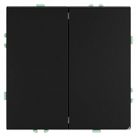 Переключатель перекрестный 2-клавишный (механизм), STEKKER, 250В, 10А, серия Эмили, RSW10-5111-01, черный уголь, soft touch 50167