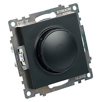 Выключатель диммирующий (механизм), STEKKER GLS10-7106-05, 250V, 500W, серия Катрин, черный 39615