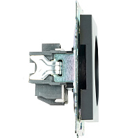 Розетка 1-местная б/з (механизм), STEKKER GLS10-7109-05, 250V, 10А с защитной шторкой, серия Катрин, черный 39609