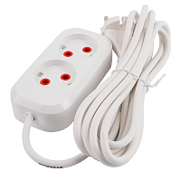 Удлинитель 2-местный, б/з Stekker HM01-20-02, 2м, 2x0,75, серия Home (У10-428), белый 39201