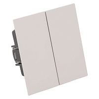 Переключатель 2-клавишный (механизм), STEKKER, 250В, 10А, серия Мия, RSW10-3107-08, пудровый жемчуг 50478