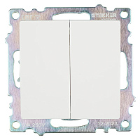 Переключатель 2-клавишный (механизм), STEKKER GLS10-7107-01 , 250V, 10А, серия Катрин, белый 49166
