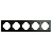 Рамка STEKKER, PFR00-7005-05 5-местная, пластик, серия Катрин, черный 39816