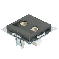 Розетка компьютерная 2-местная RJ-45 (механизм) STEKKER GLS00-7109-06 , серия Катрин, графит 50008 Розетка компьютерная 2-местная RJ-45 (механизм) STEKKER GLS00-7109-06 , серия Катрин, графит 50008