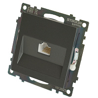 Розетка компьютерная 1-местная RJ-45 (механизм), серия Катрин, графит, GLS00-7107-06 49418 Розетка компьютерная 1-местная RJ-45 (механизм), серия Катрин, графит, GLS00-7107-06 49418