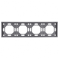 Рамка STEKKER, PFR00-5004-10  4-местная, серия Эмили, платиново-серый, soft touch 49965