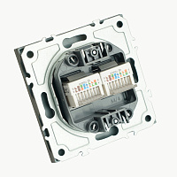 Розетка компьютерная 2-местная RJ-45 (механизм), STEKKER, серия Эмили, RST00-5111-10, платиново-серый, soft touch 49952  Розетка компьютерная 2-местная RJ-45 (механизм), STEKKER, серия Эмили, RST00-5111-10, платиново-серый, soft touch 49952