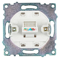 Розетка компьютерная 1-местная RJ-45 (механизм), STEKKER GLS00-7107-01, серия Катрин, белый 39305