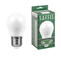 Лампа светодиодная SAFFIT SBG4513 Шарик E27 13W 230V 2700K 55160 Лампа светодиодная SAFFIT SBG4513 Шарик E27 13W 230V 2700K 55160
