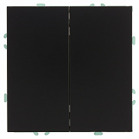 Переключатель 2-клавишный (механизм), СЗК, STEKKER, 250В, 10А, серия Эмили, RSW10-5107-05ZK, черный уголь, soft touch 50249