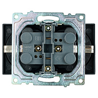 Розетка 2-местная с/з (механизм), STEKKER GLS16-7114-05, 250В, 16А с защитной шторкой, серия Катрин, черный 39612