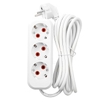 Удлинитель 3-местный с/з Stekker, HM01-31-03, 3м, 3x0,75, серия Home (У10-002), белый 39214