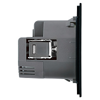 Розетка 1-местная з/ш с/з 16А + USB + Type C (механизм), STEKKER, 250В, 20W, серия Мия, RST16-3119-05, черный бархат 50452