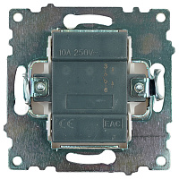 Выключатель 1-клавишный c индикатором (механизм) STEKKER GLS10-7101-01, 250В, 10А, серия Катрин, белый 39299