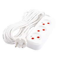 Удлинитель 3-местный б/з Stekker, HM01-30-07, 7м, 2x0,75, серия Home (У10-430), белый 39212