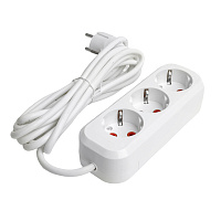 Удлинитель трехместный с/з  STEKKER HM06-31-03 3x1мм2, 3м, серия Home (У10-002), белый 49348