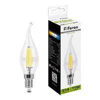 Лампа светодиодная Feron LB-714 Свеча на ветру E14 11W 230V 4000K 38012 Лампа светодиодная Feron LB-714 Свеча на ветру E14 11W 230V 4000K 38012