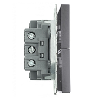 Выключатель 2-клавишный (механизм), STEKKER, 250В, 10А, серия Эмили, RSW10-5104-10, платиново-серый, soft touch 49944