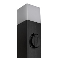 Светильник садово-парковый с розеткой Feron DH0206, столб,  E27 230V, черный 11682